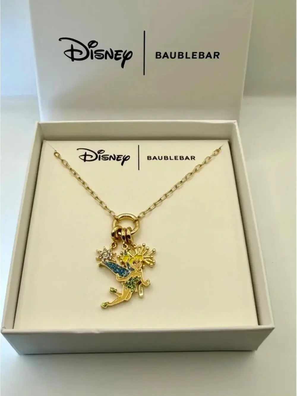 BaubleBar Tinker bell Disney Necklace NIB